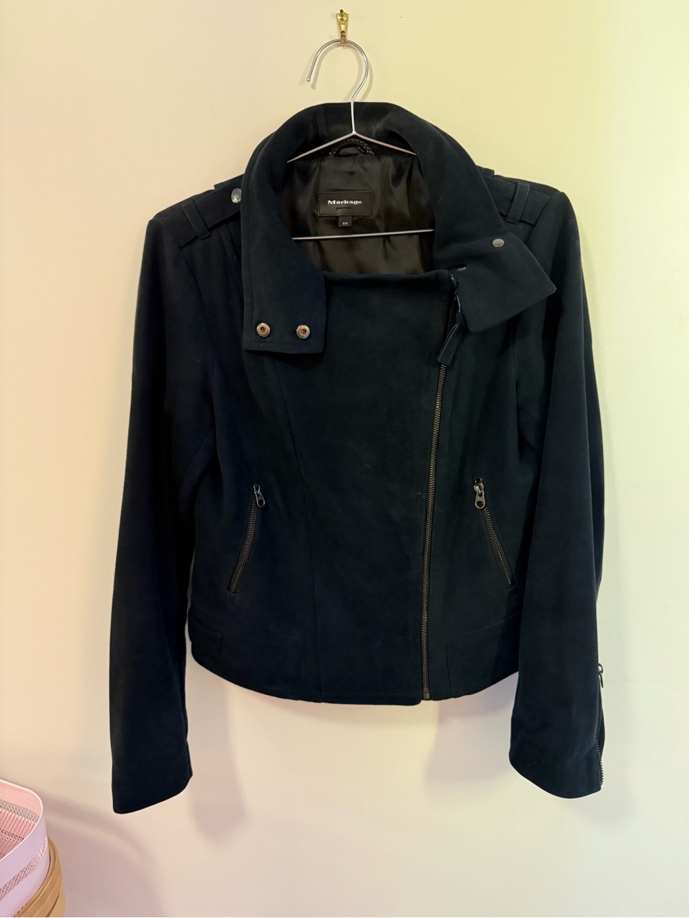 Mackage Black Suede Moto Jacket